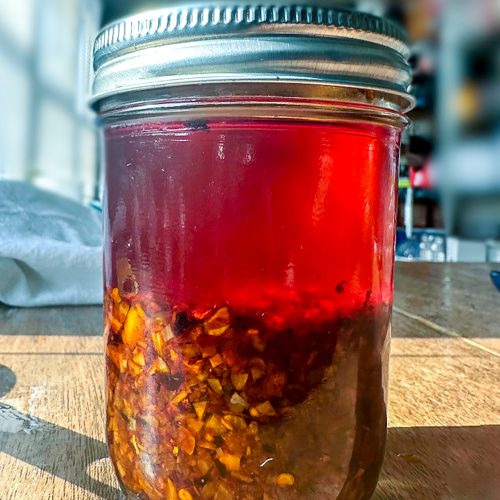 easy 5 minutes quick garlic chili oil no cooking stovetop in the microwave recipe